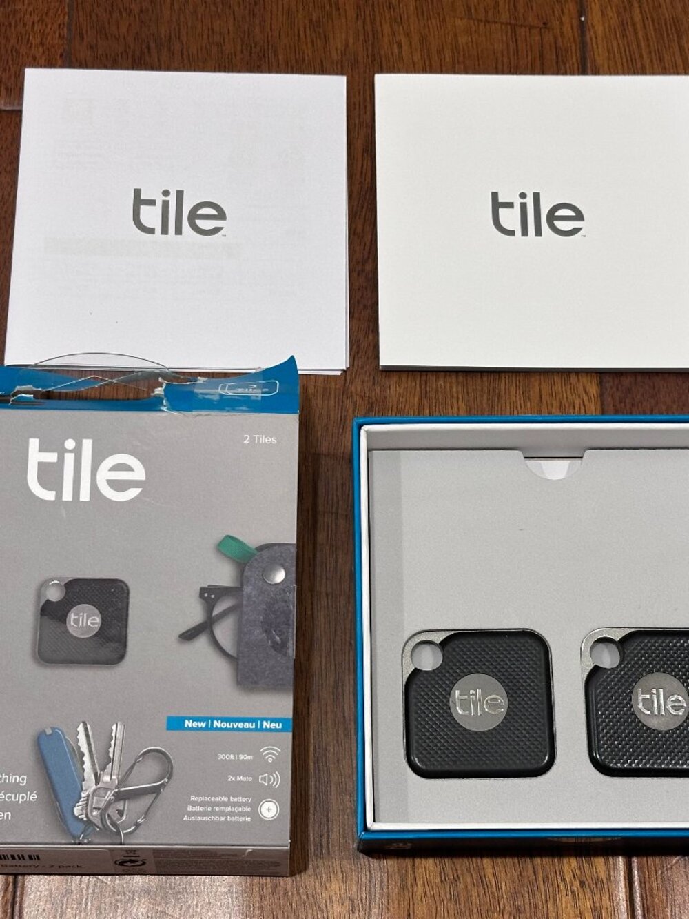 2 Pack Tile Pro Tracking Device Locator Black EC-15002 Replaceable Battery